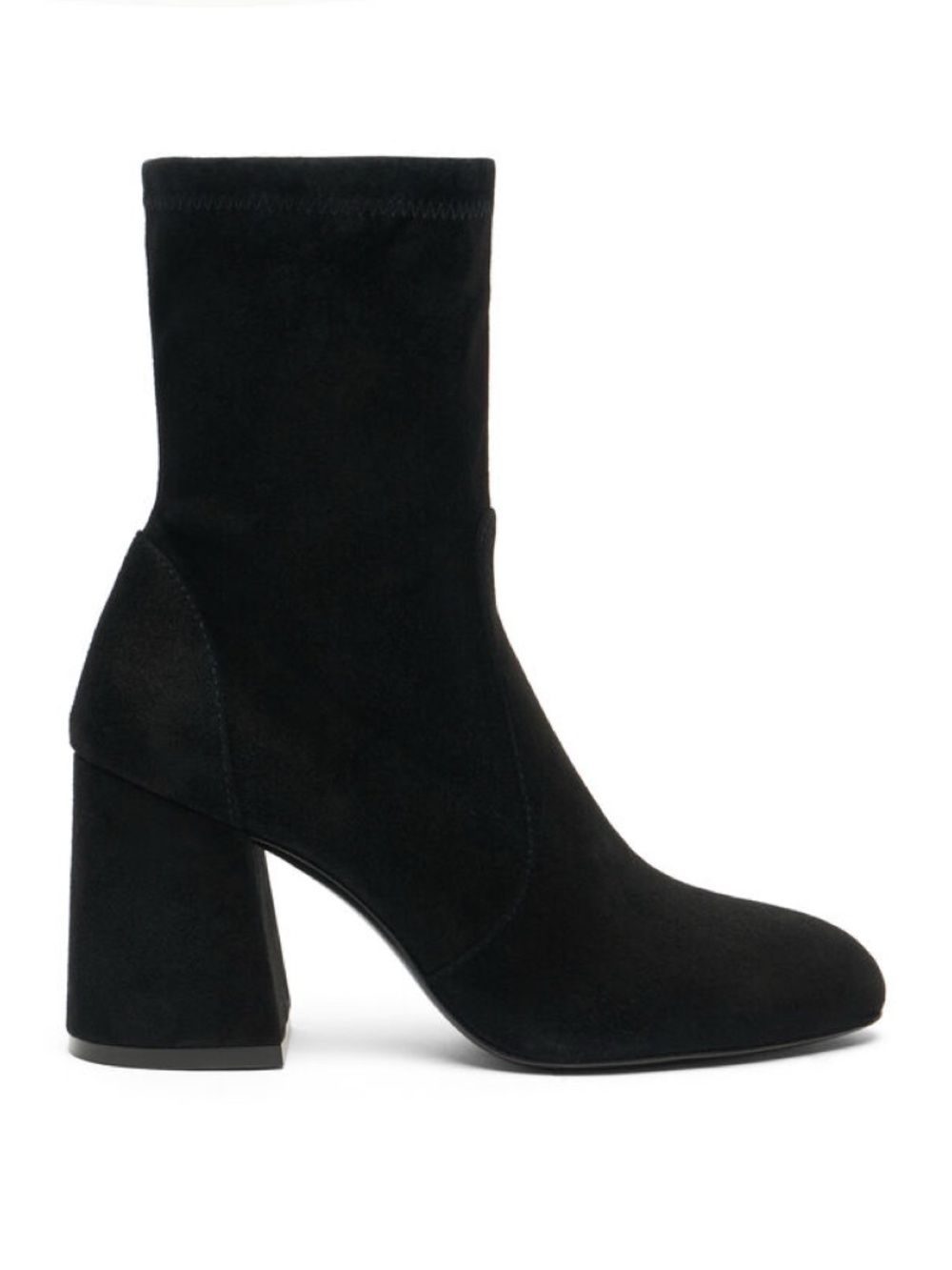 New Stuart Weitzman Essentialist Stretch Bootie Black Suede Sz 10